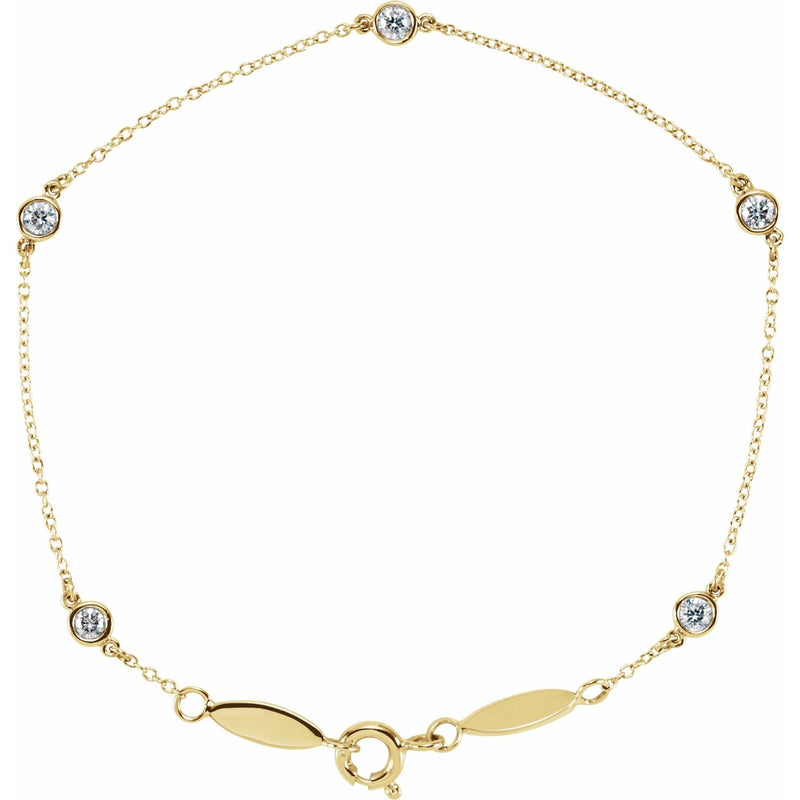 Bezel-Set Five-Station Bracelet · 0.33 ct — 14K Yellow Gold