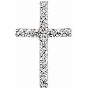 Petite Cross Necklace · 1.06 ct — 14K White Gold