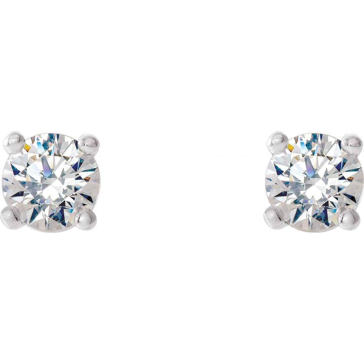Round 4-Prong Cocktail-Style Stud Earrings · 0.13–1.63 ct — Sterling Silver view 2