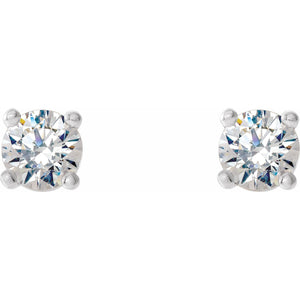 Round 4-Prong Cocktail-Style Stud Earrings · 0.13–1.63 ct — Sterling Silver view 2