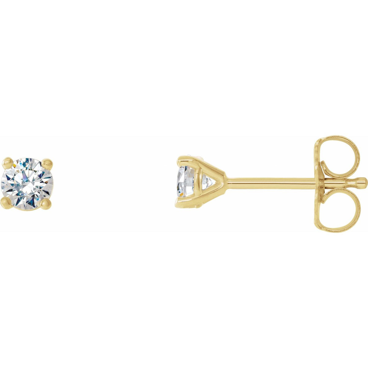 Round 4-Prong Cocktail-Style Stud Earrings · 0.13–2 ct — 14K Yellow Gold