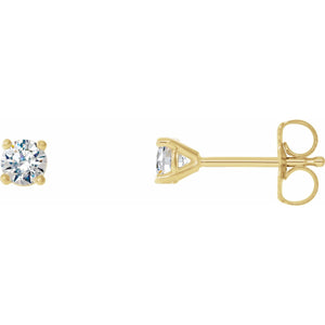 Round 4-Prong Cocktail-Style Stud Earrings · 0.13–2 ct — 14K Yellow Gold