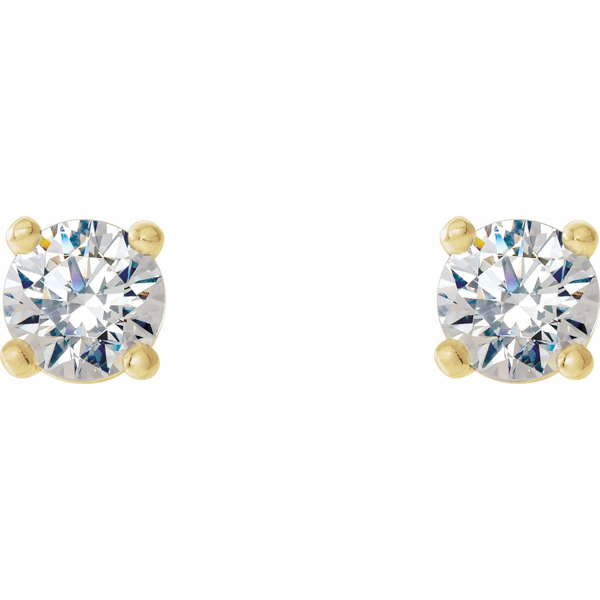 Round 4-Prong Cocktail-Style Stud Earrings · 0.13–2 ct — 14K Yellow Gold view 2