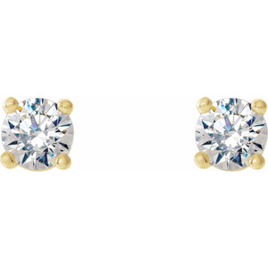Round 4-Prong Cocktail-Style Stud Earrings · 0.13–2 ct — 14K Yellow Gold view 2