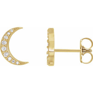 Crescent Moon Earrings · 0.1 ct — 14K Yellow Gold
