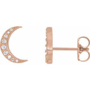 Crescent Moon Earrings · 0.1 ct — 14K Rose Gold