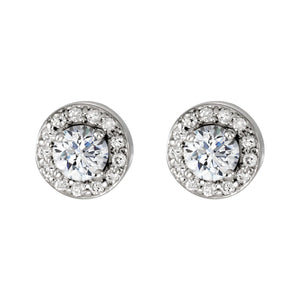 Round 4-Prong Halo-Style Earrings · 0.38–2.33 ct — 14K White Gold view 2