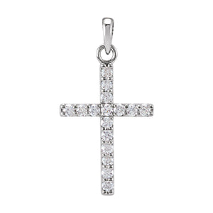 Accented Cross Necklace · 1.4–3.5 ct — 14K White Gold