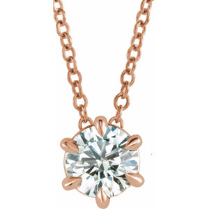 Solitaire Necklace or Slide Pendant · 4.25–7.5 ct — 14K Rose Gold