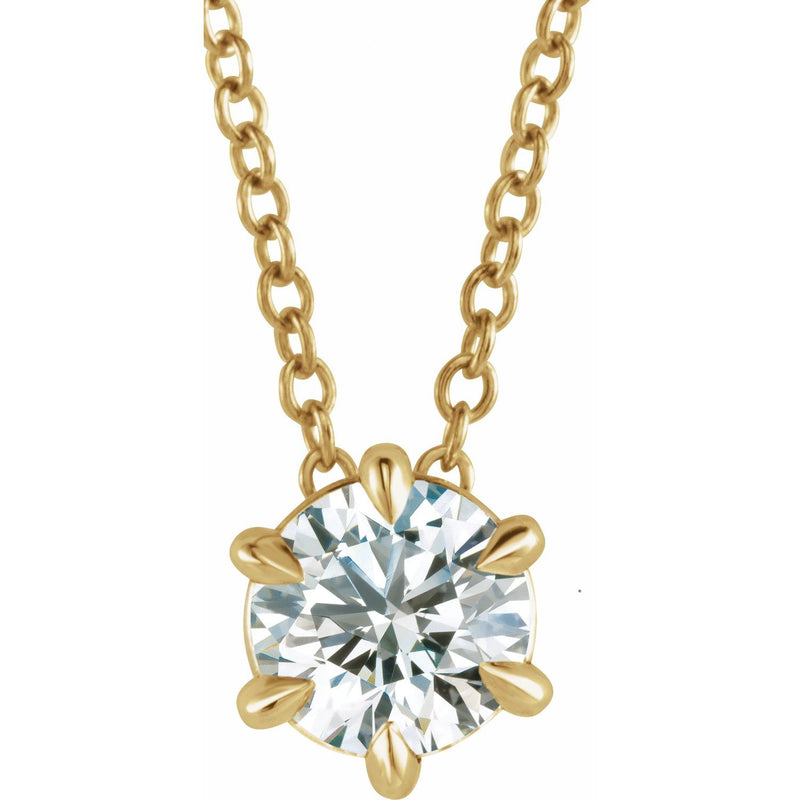 Solitaire Necklace or Slide Pendant · 4.25–7.5 ct — 14K Yellow Gold
