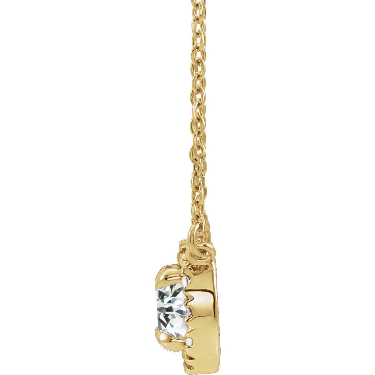 French-Set Halo-Style Necklace · 3.7–7 ct — 14K Yellow Gold view 2