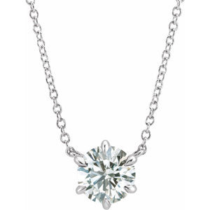 Solitaire Necklace · 4.2–7.2 ct — 14K White Gold