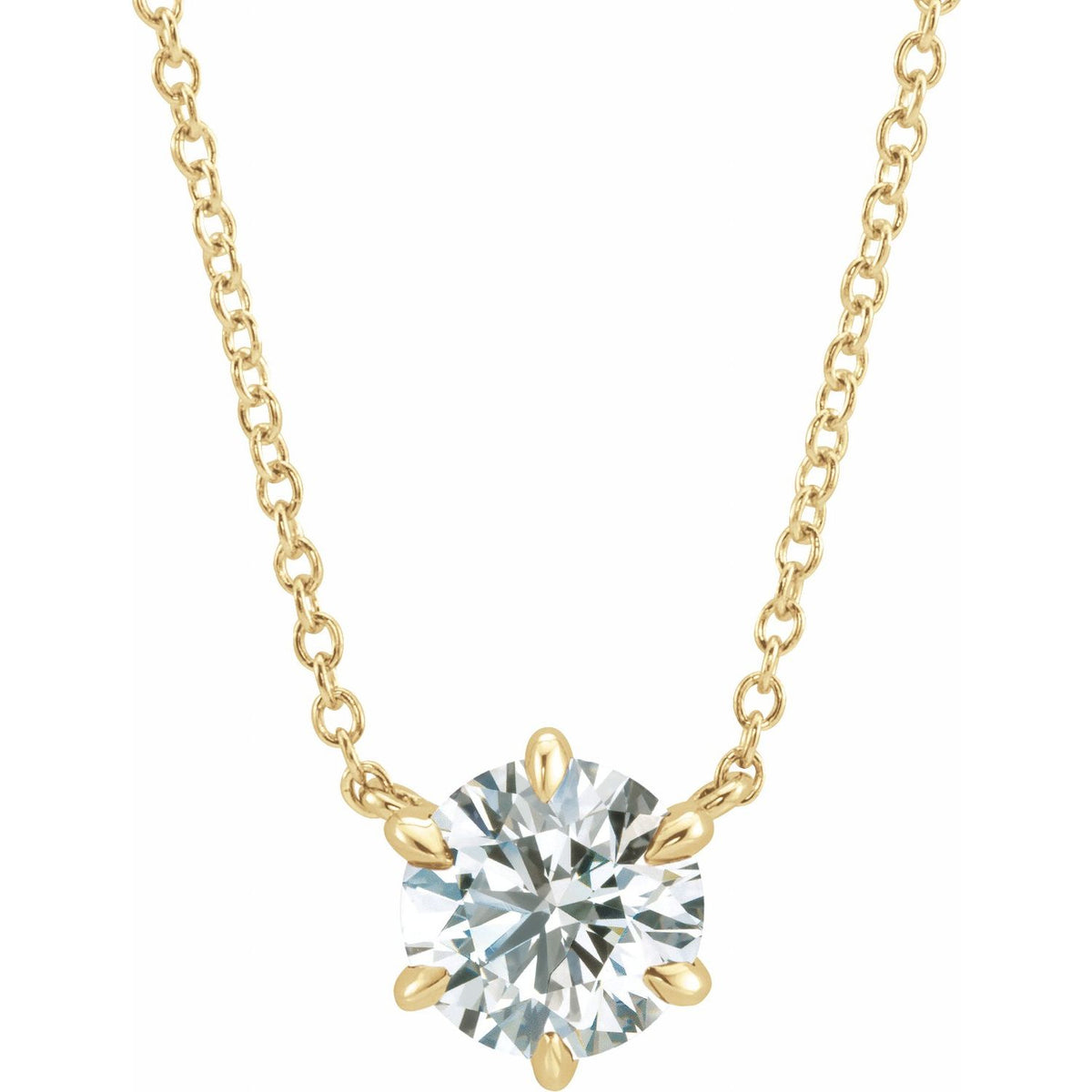 Solitaire Necklace · 4.2–7.2 ct — 14K Yellow Gold