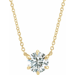 Solitaire Necklace · 4.2–7.2 ct — 14K Yellow Gold