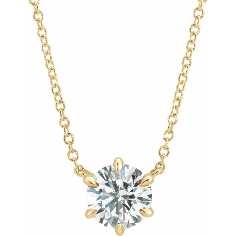 Solitaire Necklace · 4.2–7.2 ct — 14K Yellow Gold
