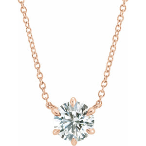 Solitaire Necklace · 4.2–7.2 ct — 14K Rose Gold