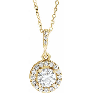 Halo-Style Necklace · 4.7–7.5 ct — 14K Yellow Gold