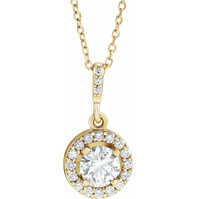 Halo-Style Necklace · 4.7–7.5 ct — 14K Yellow Gold