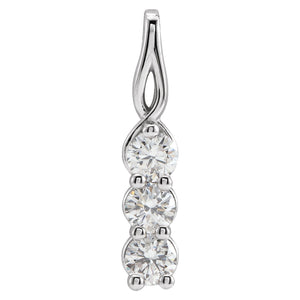 Three-Stone Pendant · 3.05–5.4 ct — 14K White Gold