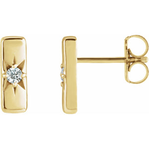 Accented Bar Earrings · 0.07 ct — 14K Yellow Gold