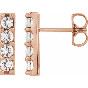 Accented Bar Earrings · 0.5 ct — 14K Rose Gold