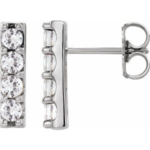Accented Bar Earrings · 0.5 ct — 14K White Gold