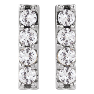 Accented Bar Earrings · 0.5 ct — 14K White Gold view 2