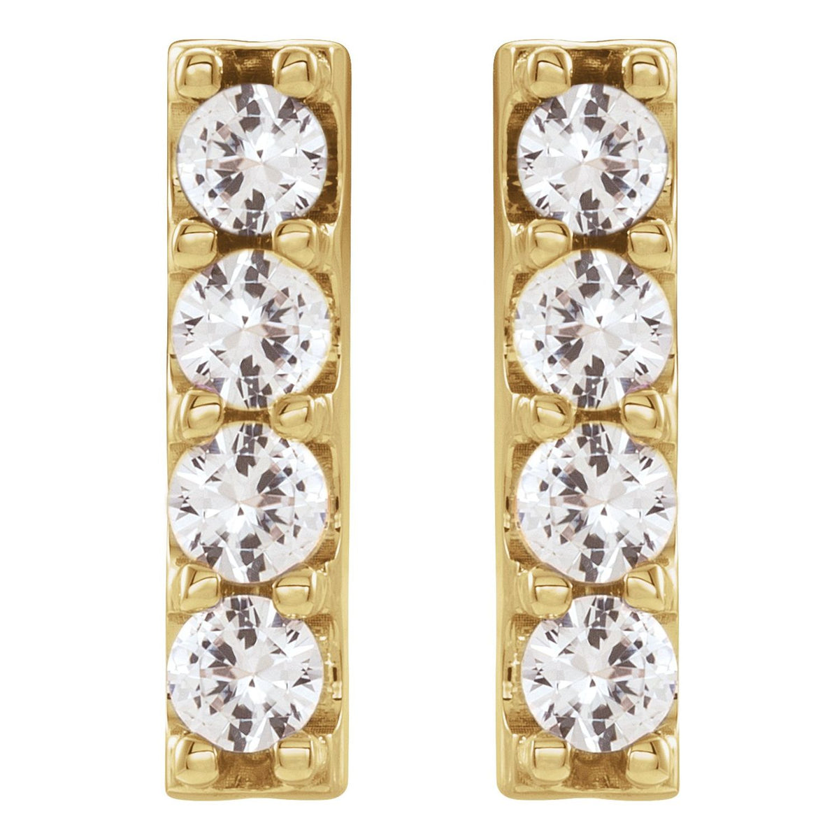 Accented Bar Earrings · 0.5 ct — 14K Yellow Gold view 2
