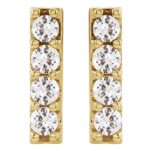 Accented Bar Earrings · 0.5 ct — 14K Yellow Gold view 2