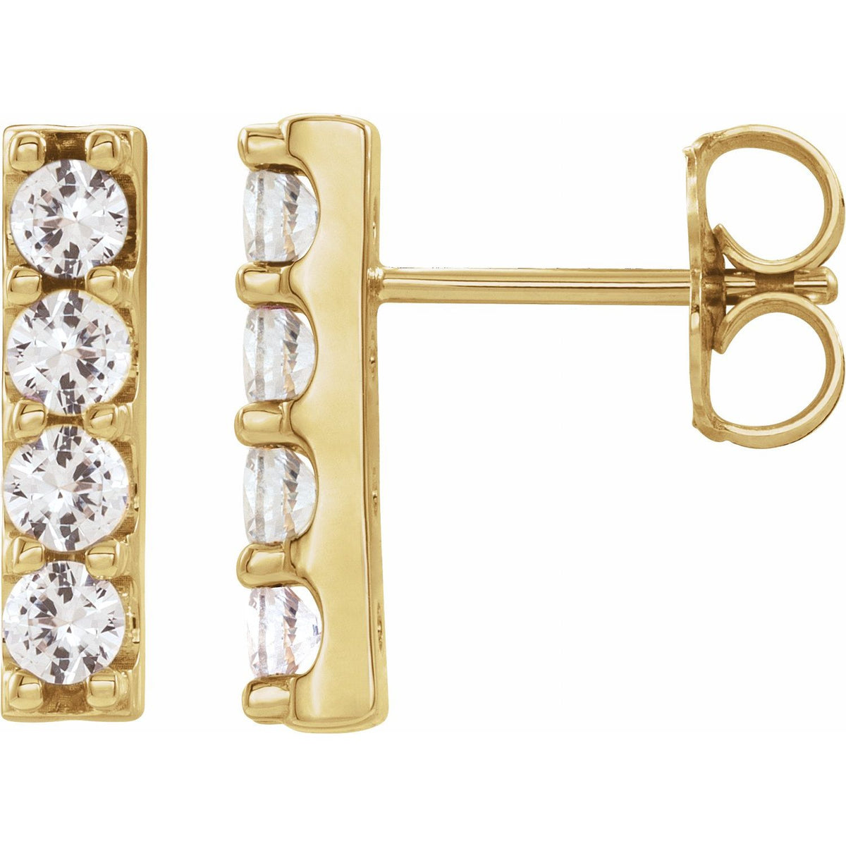 Accented Bar Earrings · 0.5 ct — 14K Yellow Gold