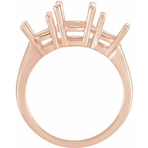 Three-Stone Anniversary Band · 0.5–1 ct — 14K Rose Gold, detail