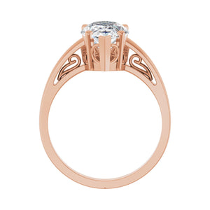 Solitaire Scroll Setting® Ring · 0.5–1 ct — 18K Rose Gold, detail