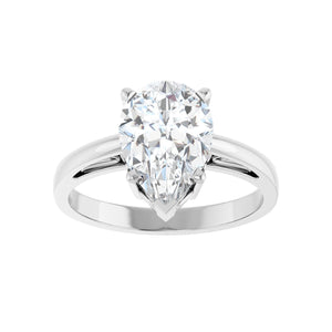 Solitaire Scroll Setting® Ring · 0.5–1 ct — 18K White Gold, detail