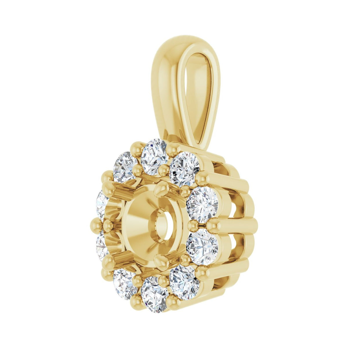 Halo-Style Pendant · 4.17–14.5 ct — 14K Yellow Gold view 2