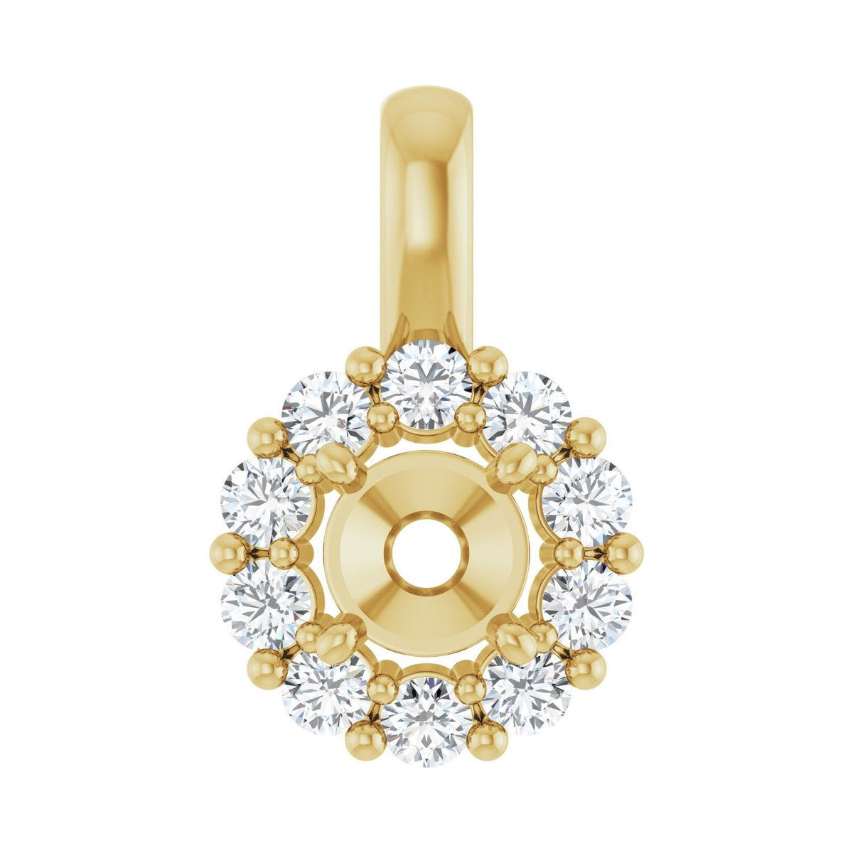 Halo-Style Pendant · 4.17–14.5 ct — 14K Yellow Gold
