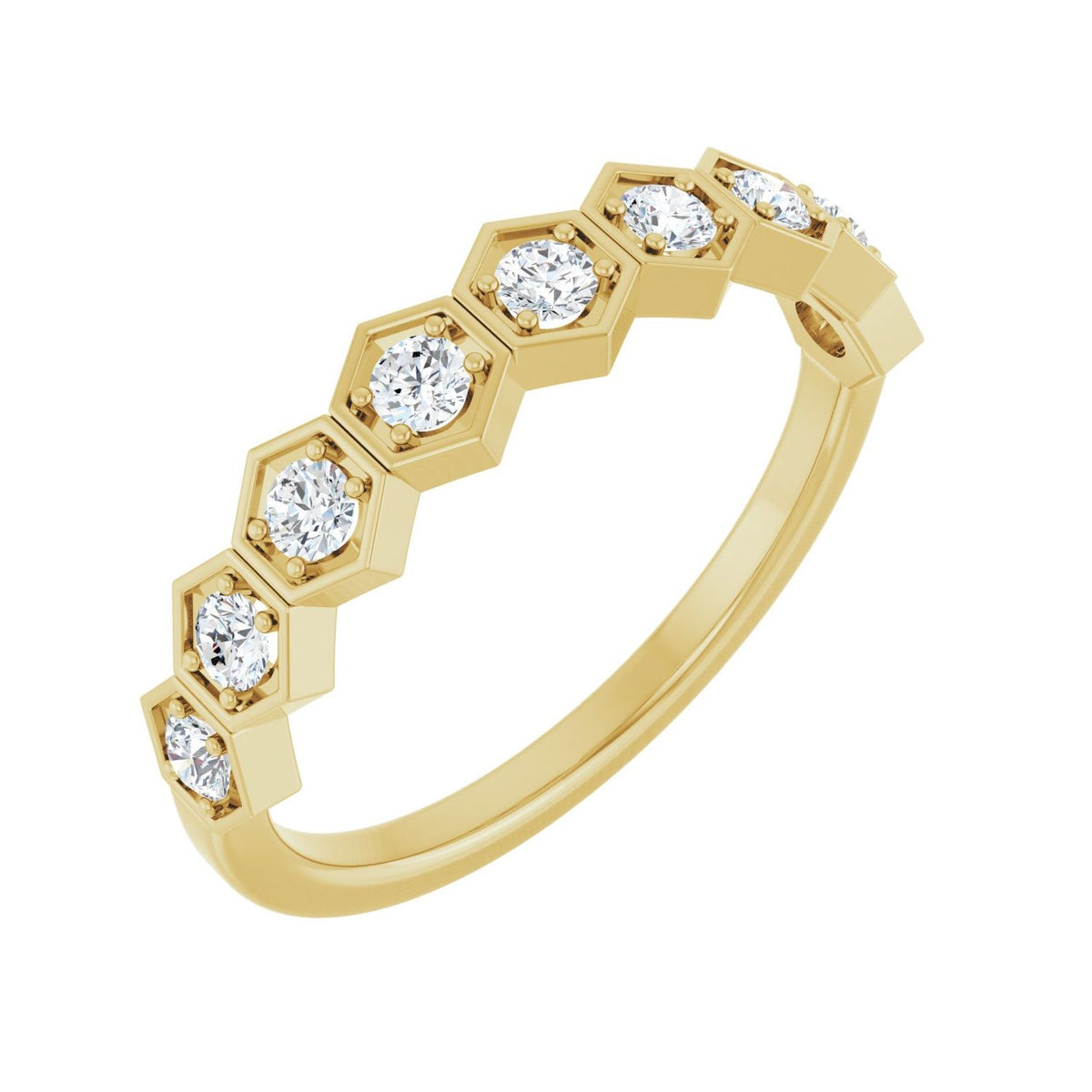Stackable Geometric Ring · 0.38 ct — 14K Yellow Gold