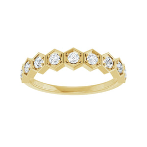 Stackable Geometric Ring · 0.38 ct — 14K Yellow Gold view 3