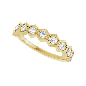 Stackable Geometric Ring · 0.38 ct — 14K Yellow Gold view 5