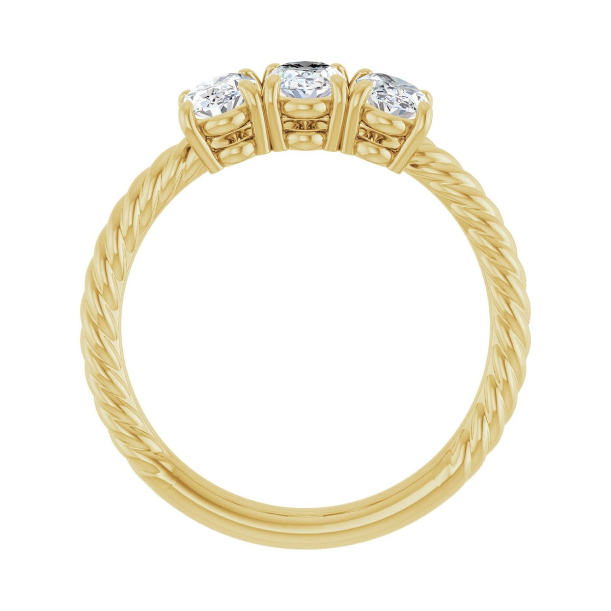 Family Rope Ring · 1.2 ct — 14K Yellow Gold view 2
