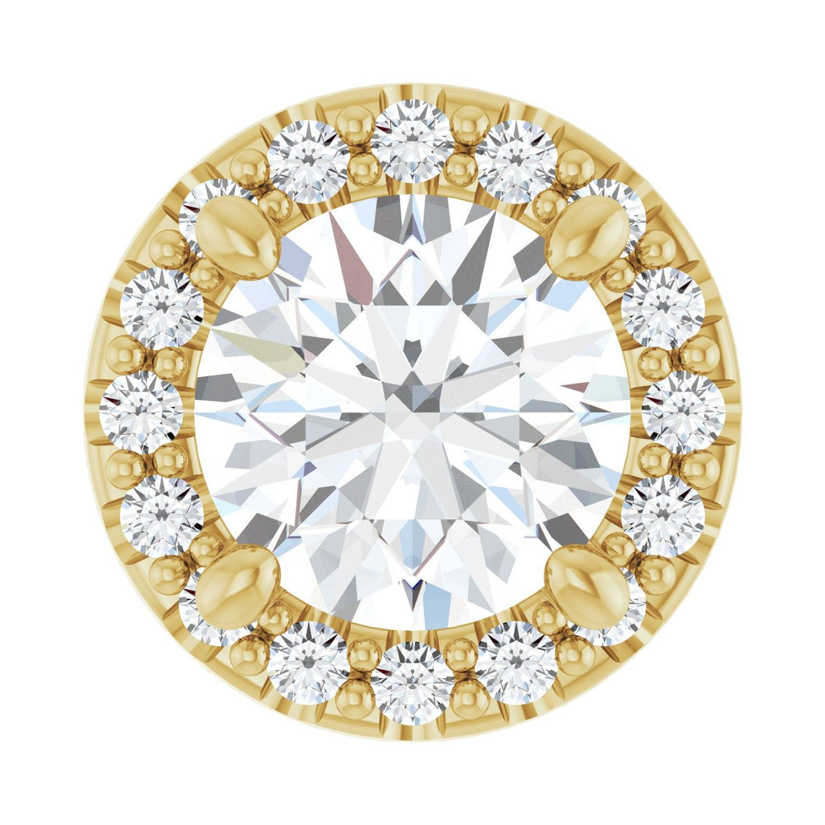 Halo-Style Pendant · 0.63 ct — 14K Yellow Gold