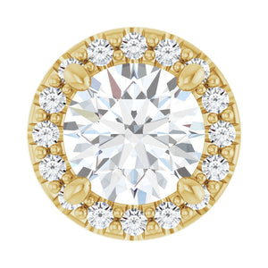 Halo-Style Pendant · 0.63 ct — 14K Yellow Gold