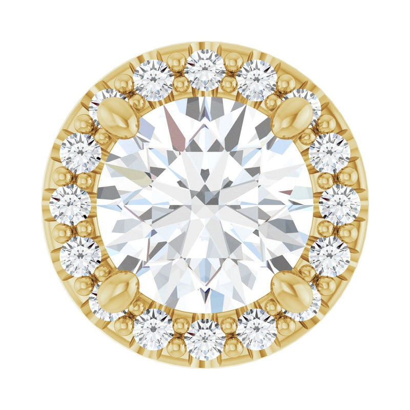 Halo-Style Pendant · 0.63 ct — 14K Yellow Gold