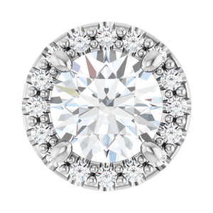 Halo-Style Pendant · 0.63 ct — 14K White Gold