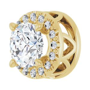 Halo-Style Pendant · 0.63 ct — 14K Yellow Gold view 2