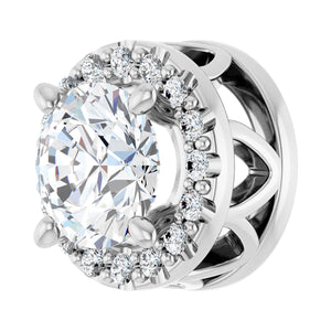 Halo-Style Pendant · 0.63 ct — 14K White Gold view 2