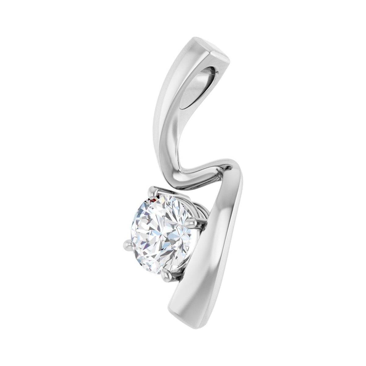Solitaire Freeform Pendant · 6.5 ct — 14K White Gold view 2