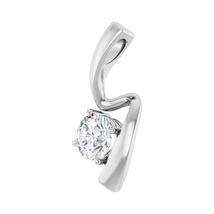 Solitaire Freeform Pendant · 6.5 ct — 14K White Gold view 2