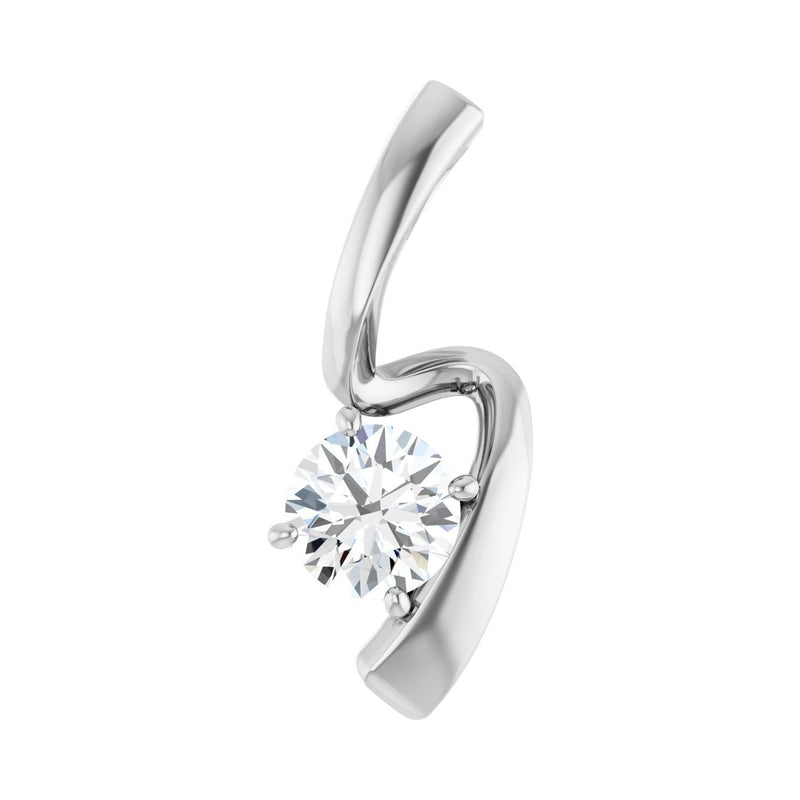 Solitaire Freeform Pendant · 6.5 ct — 14K White Gold