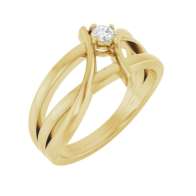 Bypass Ring · 0.13–0.5 ct — 14K Yellow Gold