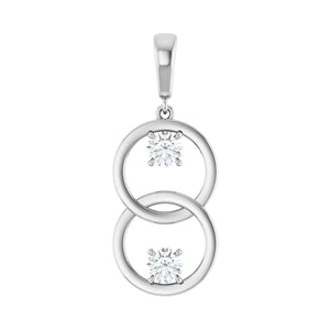 Two-Stone Circle Pendant · 4.6 ct — 14K White Gold